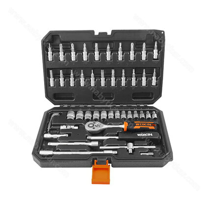 Sada náradia 155146, 46 dielna, bity, hlavice a malá račna  / Wokin