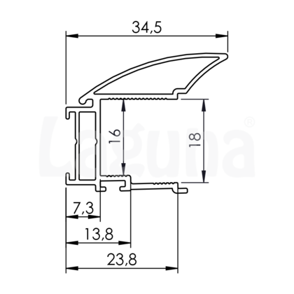 Madlo multiomega WIDE (na širokú štetinu 0099) zlatý industrial  2,7m/Laguna