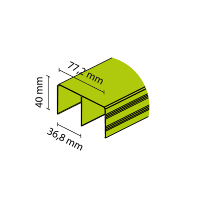 Koľaj horná , zlatý industria 3,0 m /Laguna