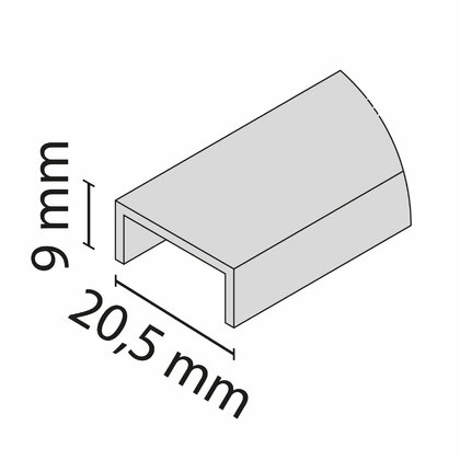 Profil U 18mm 3,0m zlatý industrial /Laguna
