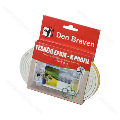 Tesniaci profil- K (E) 9x4x6m biely EPDM (Mappy) / Den Br.