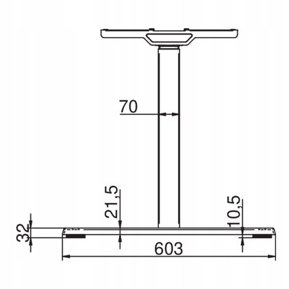 Kancelárska podnož FUTURO COMPAKT elektr. nastavitelná (685mm-1180mm), rovná, Čierna / Rejs