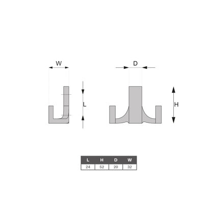 Náb.vešiak CH060 čierny mat.