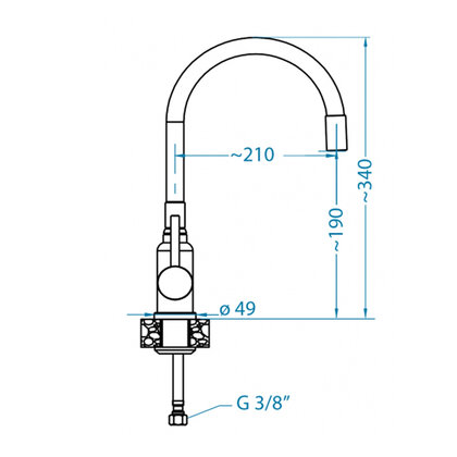 Batéria Mintas s flexibilnou hadicou , G91 black / chróm  ,Alveus