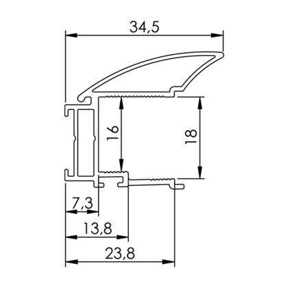 Madlo Multiomega WIDE , meď industrial 2,7m  /Laguna