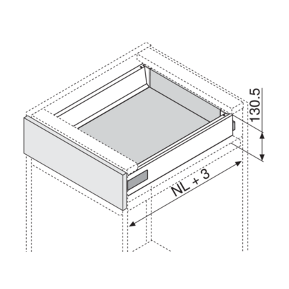 Tandembox Antaro 270mm Bočnica 378K2702SA  "K" Ľavá a pravá, biela