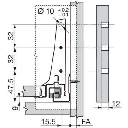 Tandembox Antaro 270mm Bočnica 378K2702SA  "K" Ľavá a pravá, biela