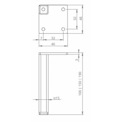 Nábytk.noha Z-4615 190mm, zlato mat. bez regulácie 
