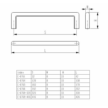 Madlo NOX C-6766 TL77 - 192 mm, zlato mat.