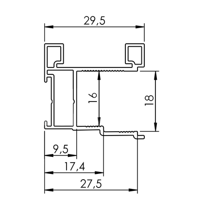 Madlo ETA WIDE 18 2,7m zlato industrial, na nasúvaciu štetinu /Laguna