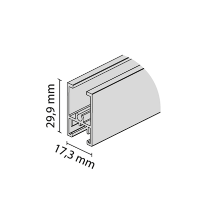 Profil horný TWIN II 88440003  2m,čierna matná  /Laguna
