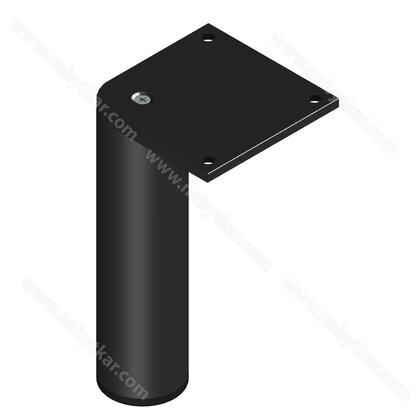 Nábytk.noha N Fi40 B 150mm, čierna s reguláciou /Zobal