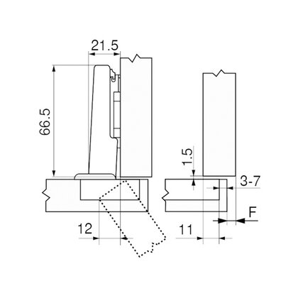 Záves Clip Top 110° INSERTA  bez pružiny  70T3590.TL čierny onyx / Blum