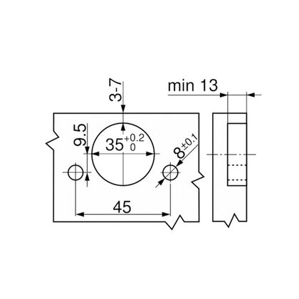 Záves Clip Top 110° INSERTA  bez pružiny  70T3590.TL čierny onyx / Blum