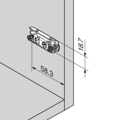 Mont.podložka EXPANDO  s excentr. pre závesy a teleskopy do HF,HK-S , 177H3100E čierny onyx / Blum