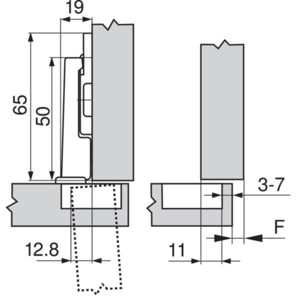 Záves MODUL 95° na chladničku 91K9550 čierny onyx /Blum