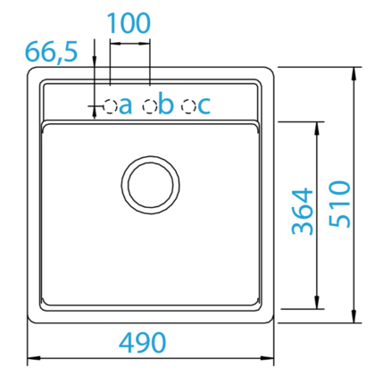 Drez NEMO N-100S, 490x510, NERO + sifón