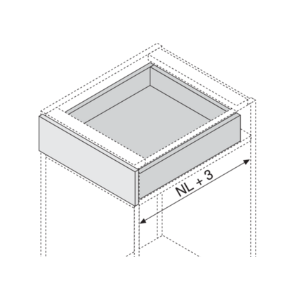 Skrytý pl. MOVENTO 300 mm, TIP-ON 40 kg bez spojky