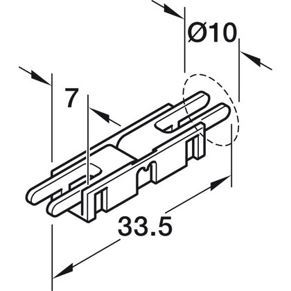Klip konektor spojka , pre  Häfele Loox5 osvětlovací LED pásku, 5 mm