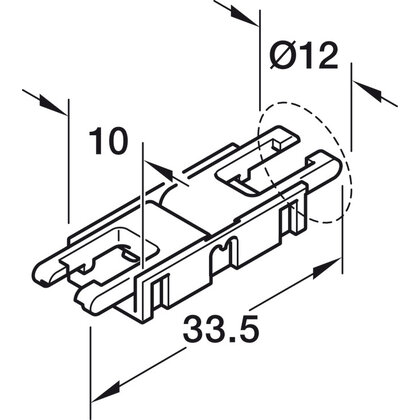 Klip konektor spojka, pre  Häfele Loox5 osvětlovací LED pásku, 8 mm 