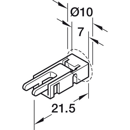 Propojovací kabel, Pro Häfele Loox5 osvětlovací LED pásku, 5 mm, L 50 mm