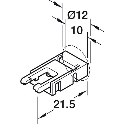 Propojovací kabel, Pro Häfele Loox5 osvětlovací LED pásku, 8 mm, L 50 mm