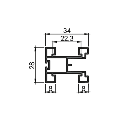 Madlo TWIN II 88400003 2,7m čierny,na nasúv.šteninu /Laguna