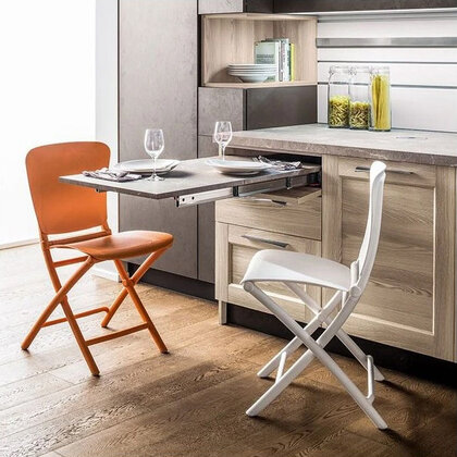 Zásuvkový výsuvný stolový mechanizmus s krytkami LUNCH pre šírku skrinky 600 mm