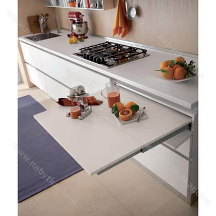 Zásuvkový výsuvný stolový mechanizmus s krytkami LUNCH REVERSE pre šírku skrinky 450/1200 mm