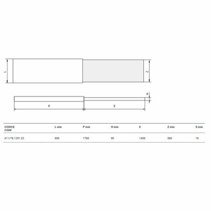 Výsuvný mechanizmus s krytkami BREAKFAST UNIV  pre kuch.ostrovček 600x1780 mm