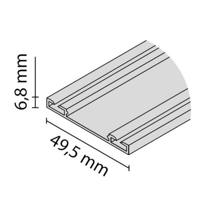 Spodná koľaj RAMA,(s drážkou) 4,0m zlato,  model 2021 /Laguna