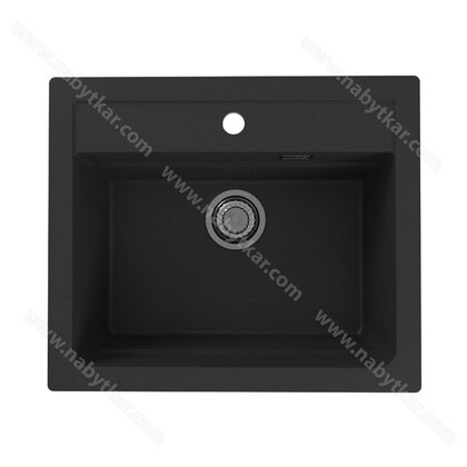 Drez ATROX 30 G91 čierny , 590 X 500 mm , vanička : 510x340x195 mm  BLACK EDITION / Alveus