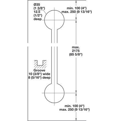 Häfele 407.90.703  Vyrovn. kov. Planofit, pre dvere do 2650 mm, biele(407.90.709:2+407.90.771:2bal)