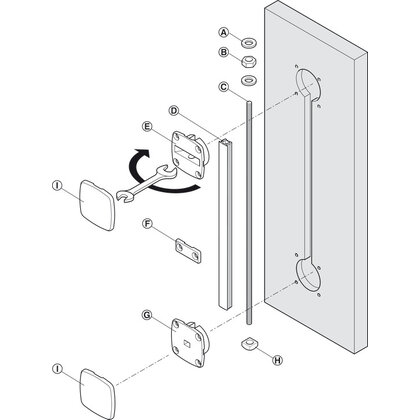 Häfele 407.90.703  Vyrovn. kov. Planofit, pre dvere do 2650 mm, biele(407.90.709:2+407.90.771:2bal)