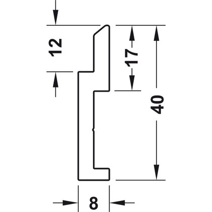 Záv. profil, Mont. systém pro panely Eilox,Pre ľahkú montáž stenových obkladov 783.53.001, dl:2000 m