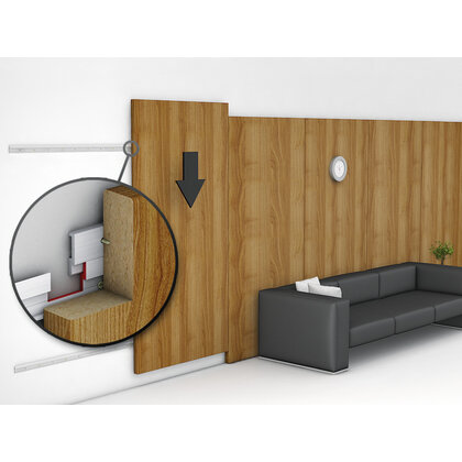 Záv. profil, Mont. systém pro panely Eilox,Pre ľahkú montáž stenových obkladov 783.53.001, dl:2000 m