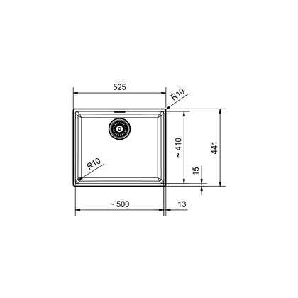 Franke - drez SID 110-50 čierny pre spodnú montáž, od 600 mm 525x440 mm
