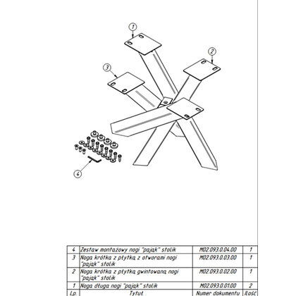 Podnož 3X, na konferenčný stolík ,v:405x645, čierny mat 