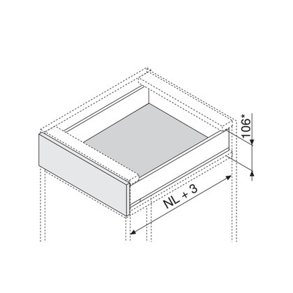 Legrabox, bočnice 770M5502S Orion sivá matná, 550 mm /Blum