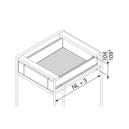 Legrabox, bočnice 770M5502S Orion sivá matná, 550 mm /Blum