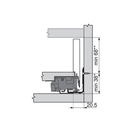 Legrabox, bočnice 770M5502S Orion sivá matná, 550 mm /Blum