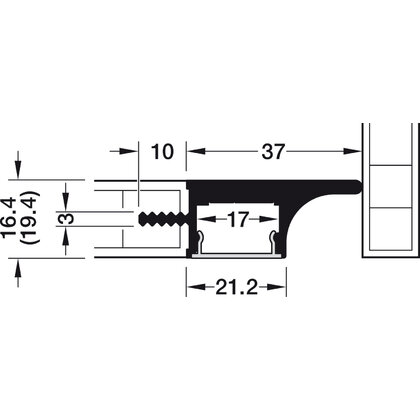  Profil 3101 pro osvětlovací LED pásky,Hliník, čierny, 2500 mm 833.02.686