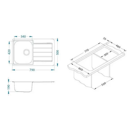 Drez LINE 80 MAX jednoduchý sifon  / alveus             