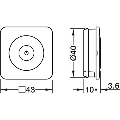 Spínač nábytku, Häfele Connect Mesh multifunkčné, bez batérie, biela, biely rám, 