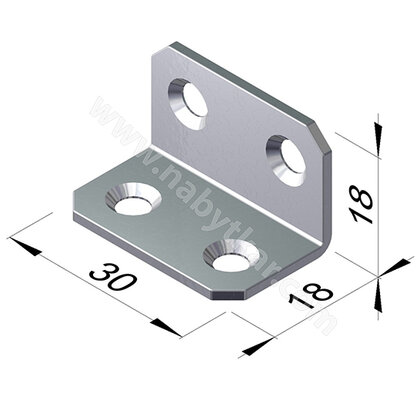 Uholník kovový dvojradové dierovanie, zinok