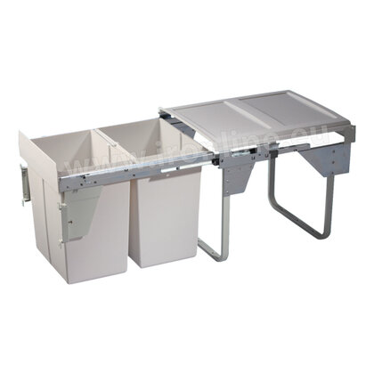 Kôš na odpadky IR540 ,20+20l, s tlmením a uchytením na dvierka, do 450 mm,sivý /Irone