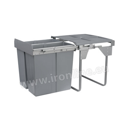 Kôš na odpadky IR640, 34+34l, s tlmením a uchytením na dvierka, do 600 mm,sivý /Irone