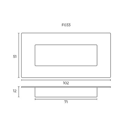 Madlo zápustné F033 102x51x12 mm, inox Madlo zápustné F033 102x51x12 mm, inox