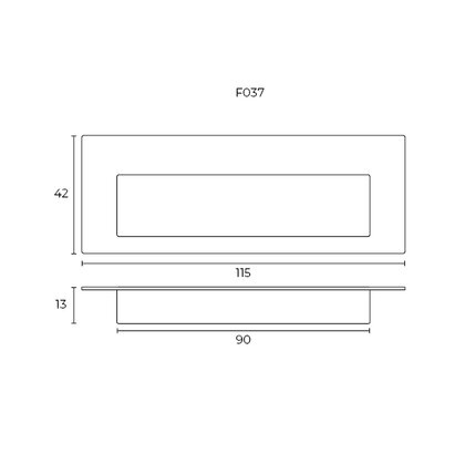 Madlo zápustné F037 115x42x13 mm, inox Madlo zápustné F037 115x42x13 mm, inox