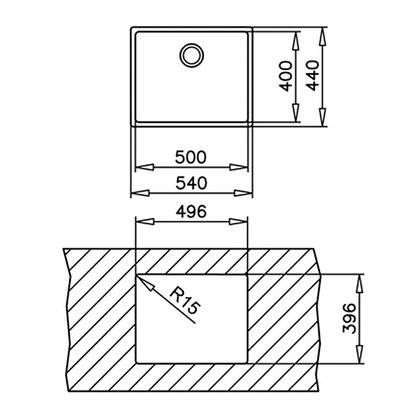 Drez LINE BE 50X40 R15, pod dosku /Teka